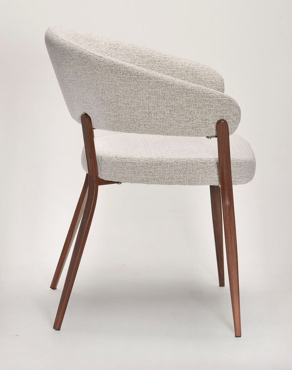 Monza Dining Chair - Linen & Walnut