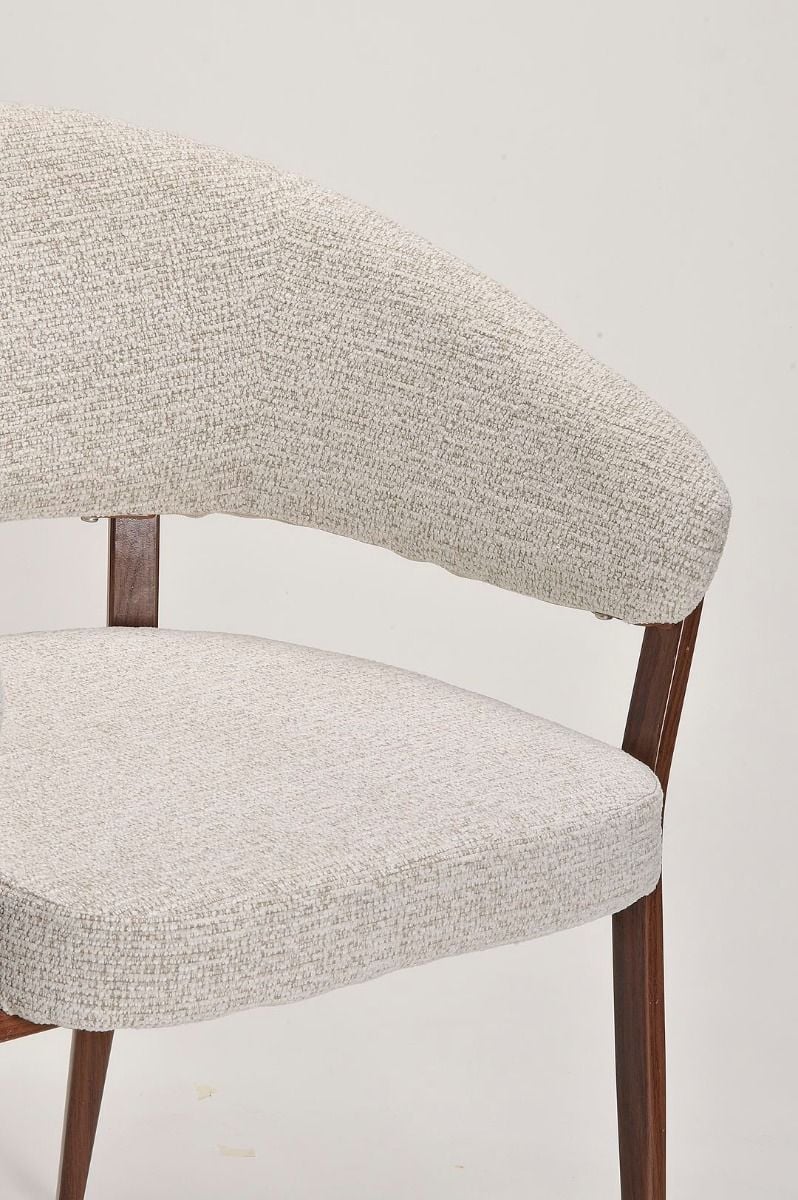Monza Dining Chair - Linen & Walnut