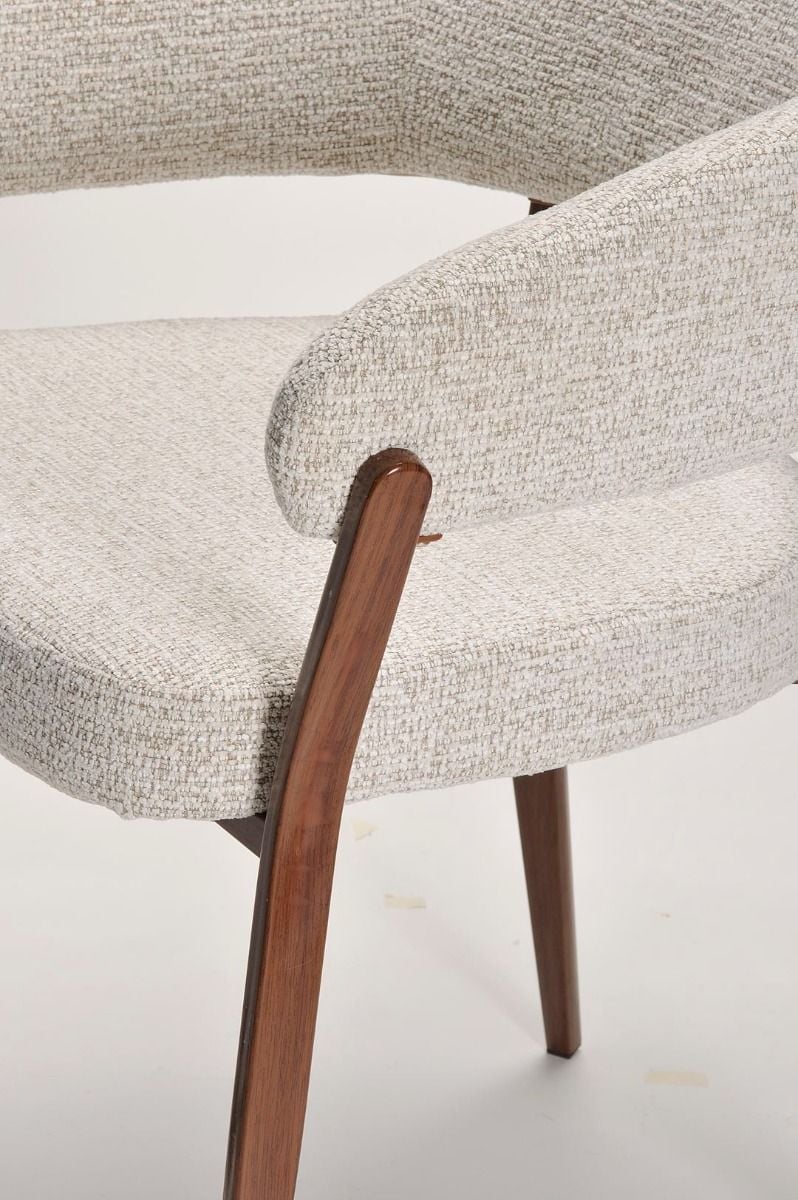 Monza Dining Chair - Linen & Walnut
