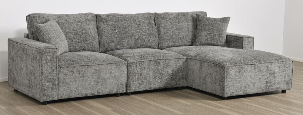 Urban 3 Seater Chaise Sofa - Licorice