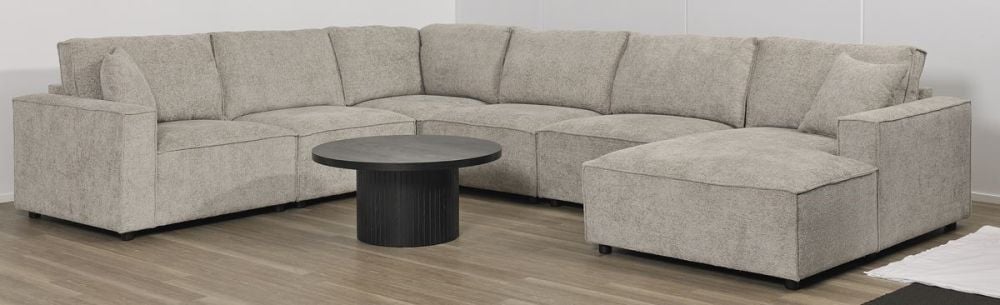 Urban 6 Seater Corner Chaise Lounge Suite - Slate