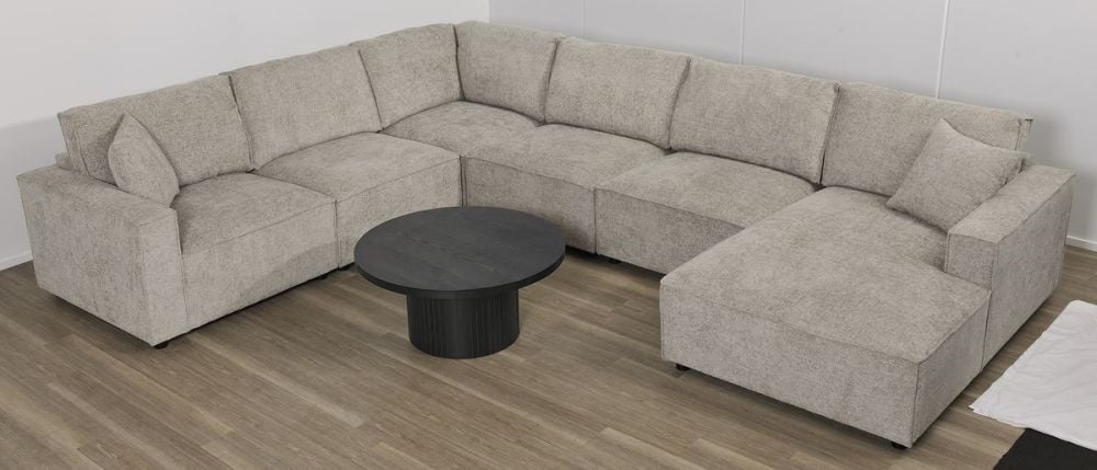 Urban 6 Seater Corner Chaise Lounge Suite - Slate
