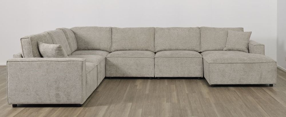 Urban 6 Seater Corner Chaise Lounge Suite - Slate
