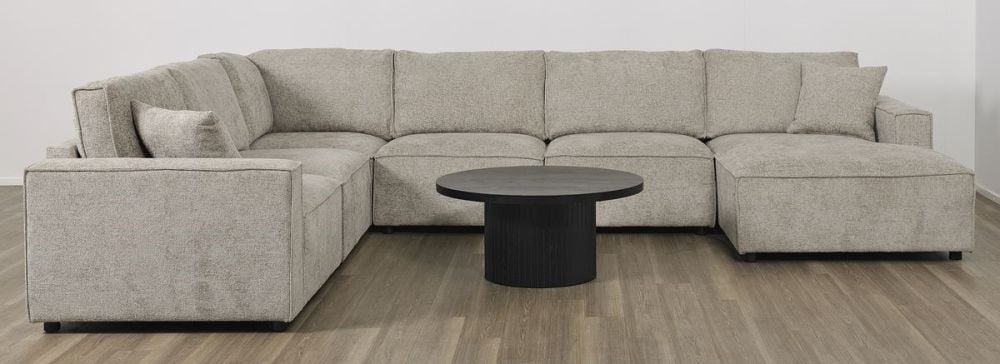 Urban 6 Seater Corner Chaise Lounge Suite - Slate