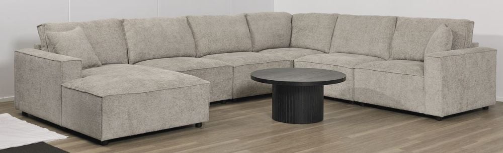 Urban 6 Seater Corner Chaise Lounge Suite - Slate
