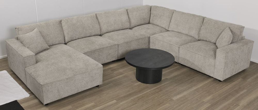 Urban 6 Seater Corner Chaise Lounge Suite - Slate