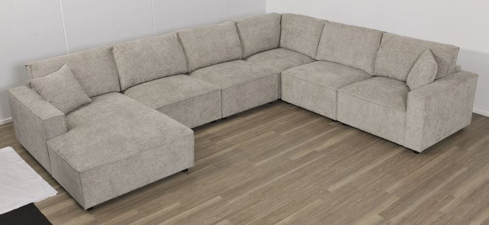 Urban 6 Seater Corner Chaise Lounge Suite - Slate