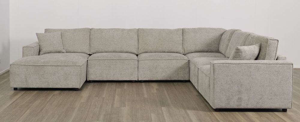 Urban 6 Seater Corner Chaise Lounge Suite - Slate