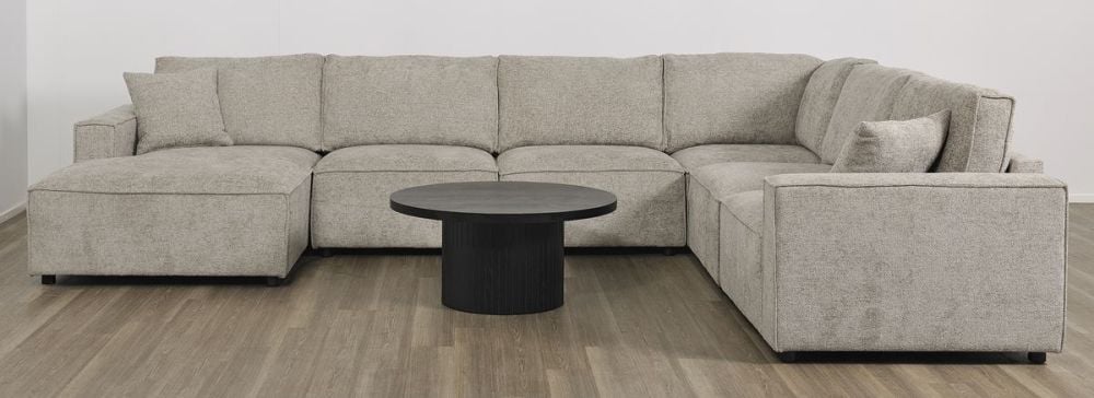 Urban 6 Seater Corner Chaise Lounge Suite - Slate