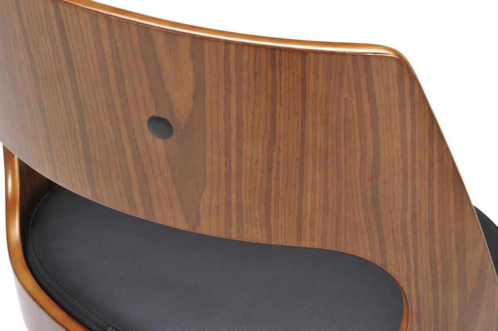 Norton Barstool - Black Base - Walnut Timber