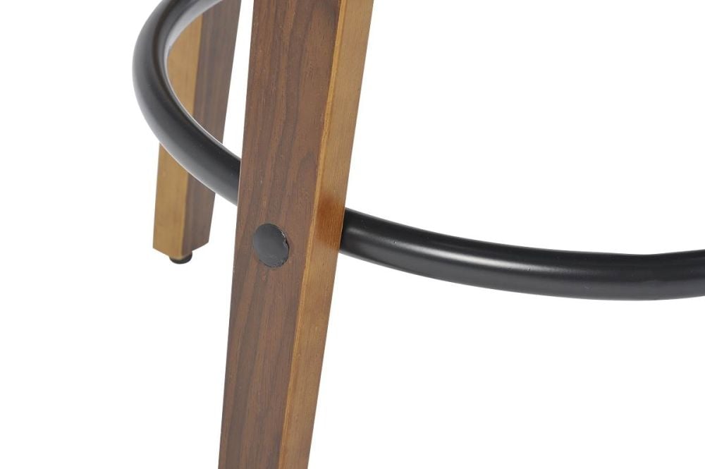 Norton Barstool - Black Base - Walnut Timber