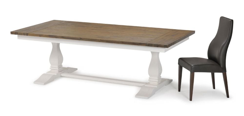 Paris 2400 Trestle Dining Table - Provincial Two Tone