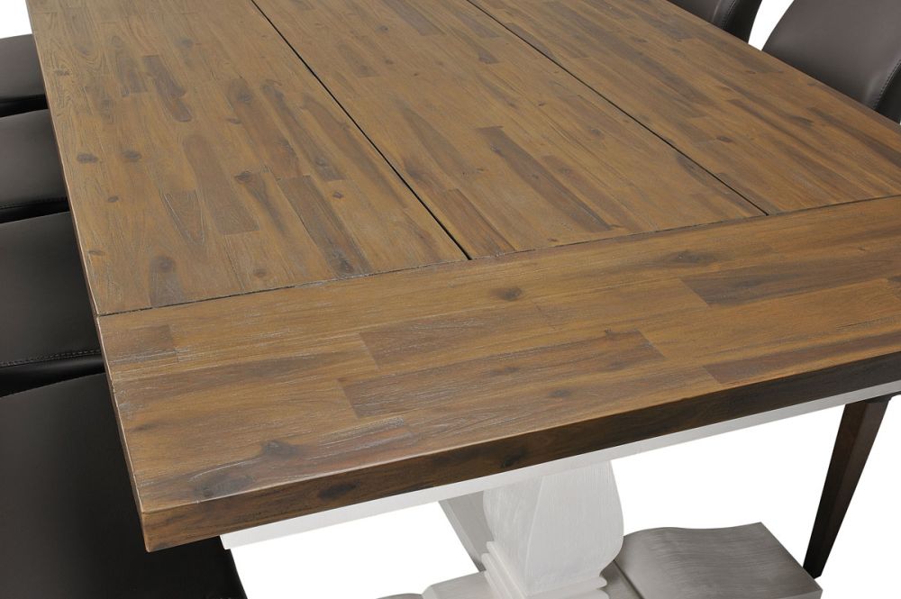 Paris 2400 Trestle Dining Table - Provincial Two Tone