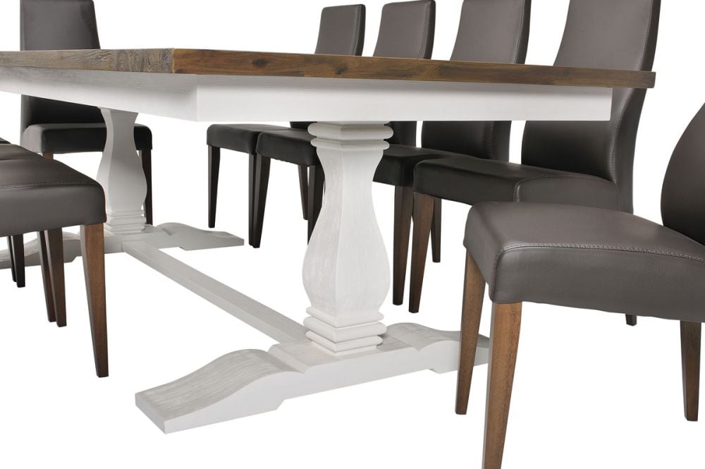 Paris 2400 Trestle Dining Table - Provincial Two Tone