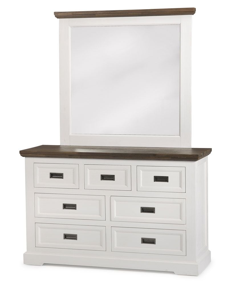 Paris Dressing Table + Mirror - Provincial Two Tone