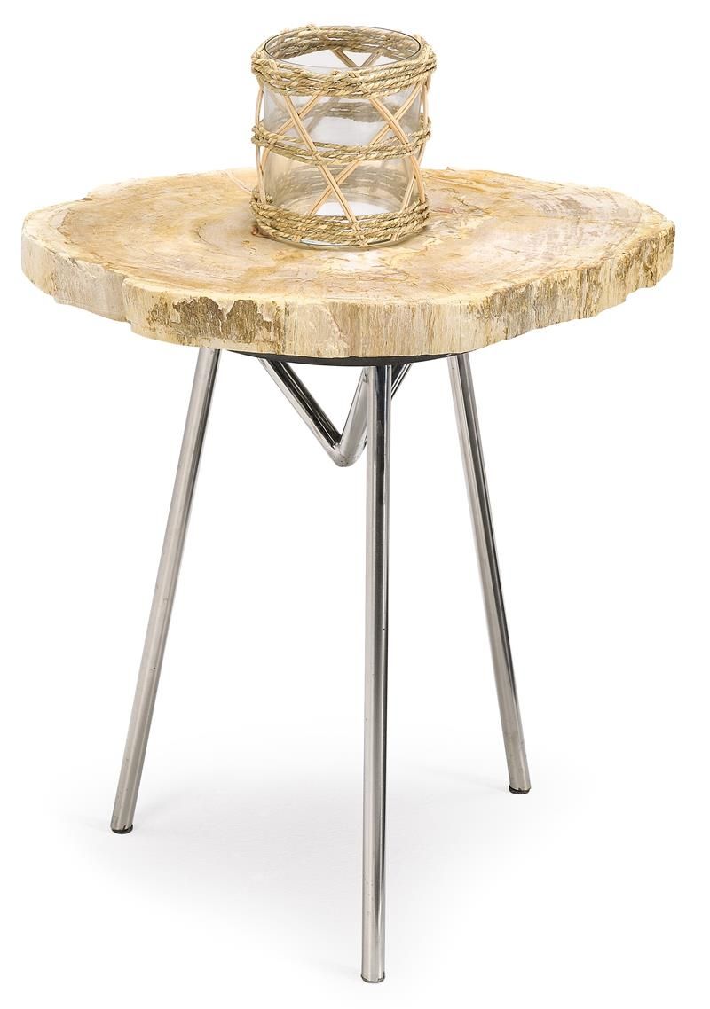 Petrified 580 Side Table Large - Stainless Leg