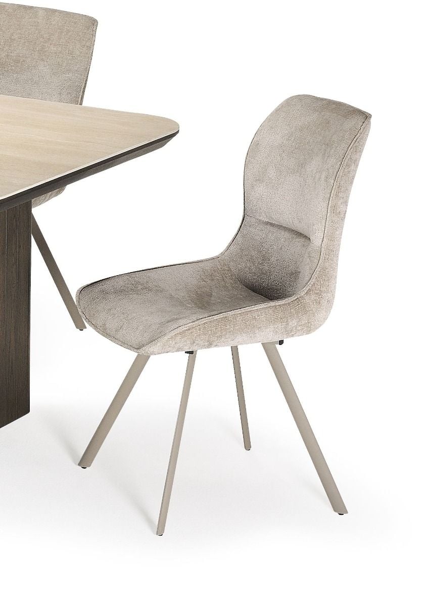 Riviera 2400 Dining Table + 8 Grey Polly Chairs - Taupe