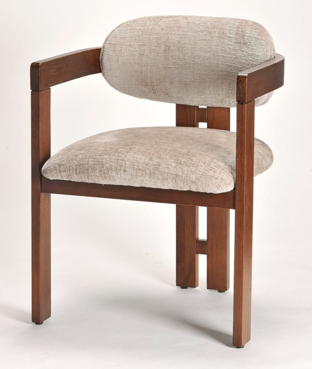Raymond Dining Chair - Walnut & Beige