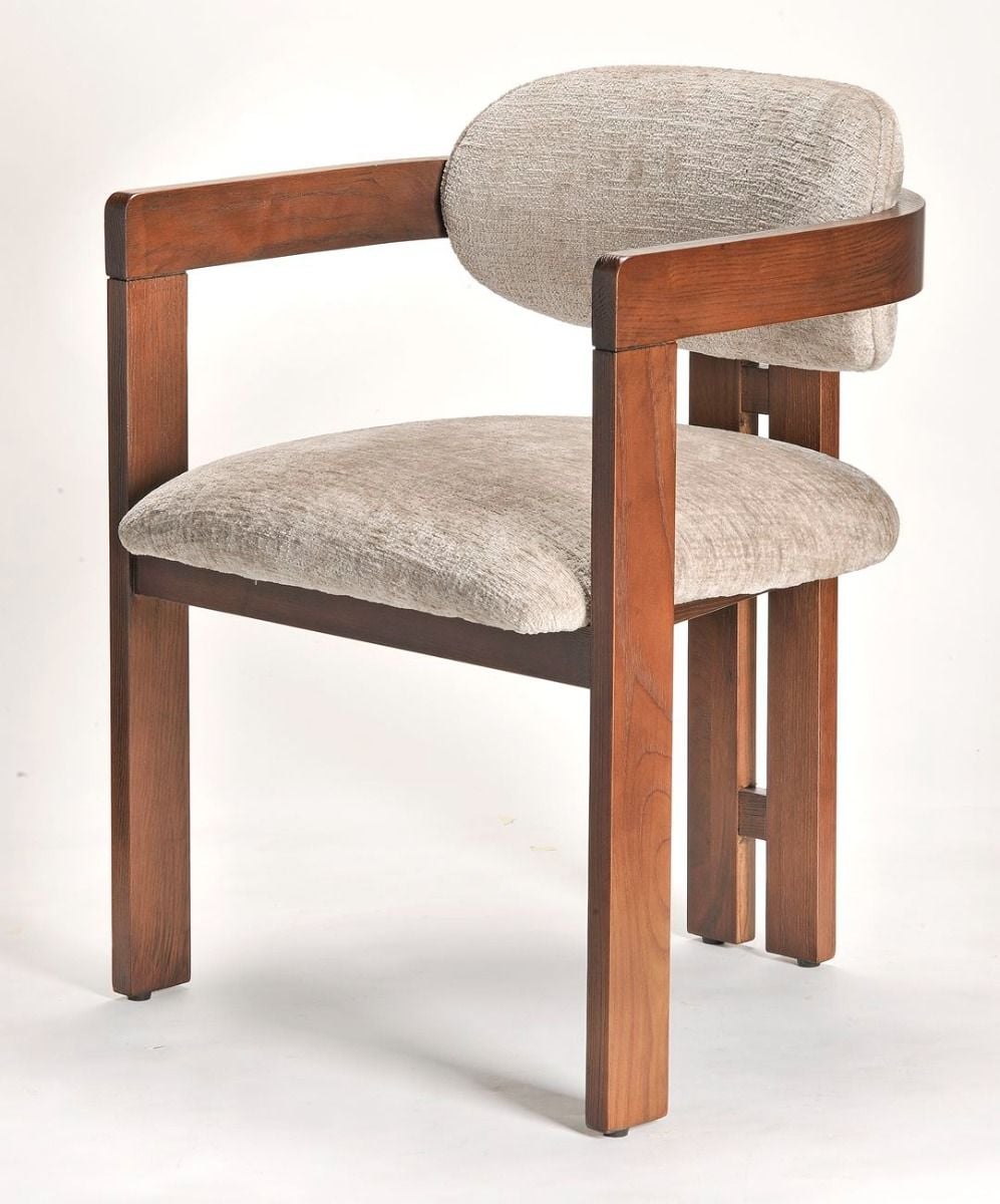 Raymond Dining Chair - Walnut & Beige