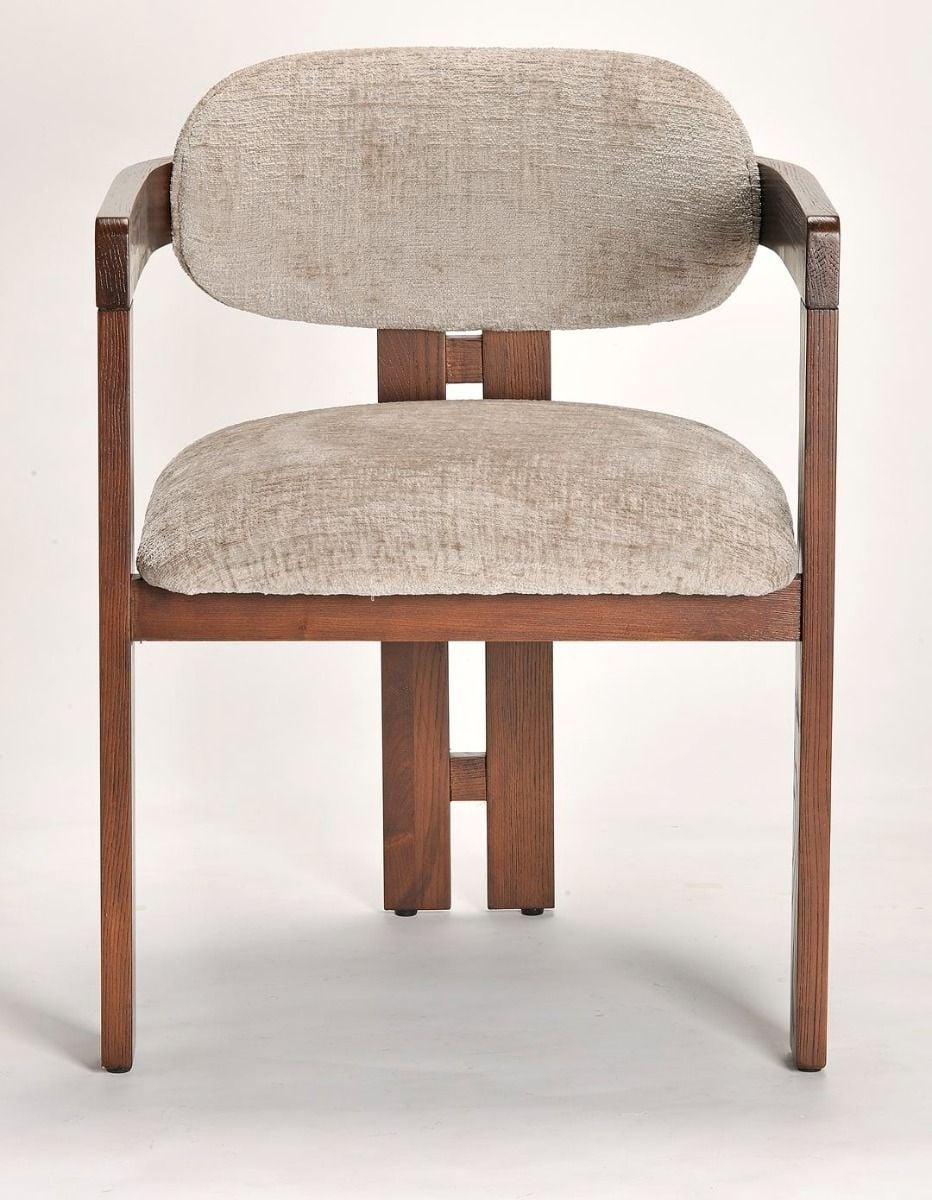 Raymond Dining Chair - Walnut & Beige