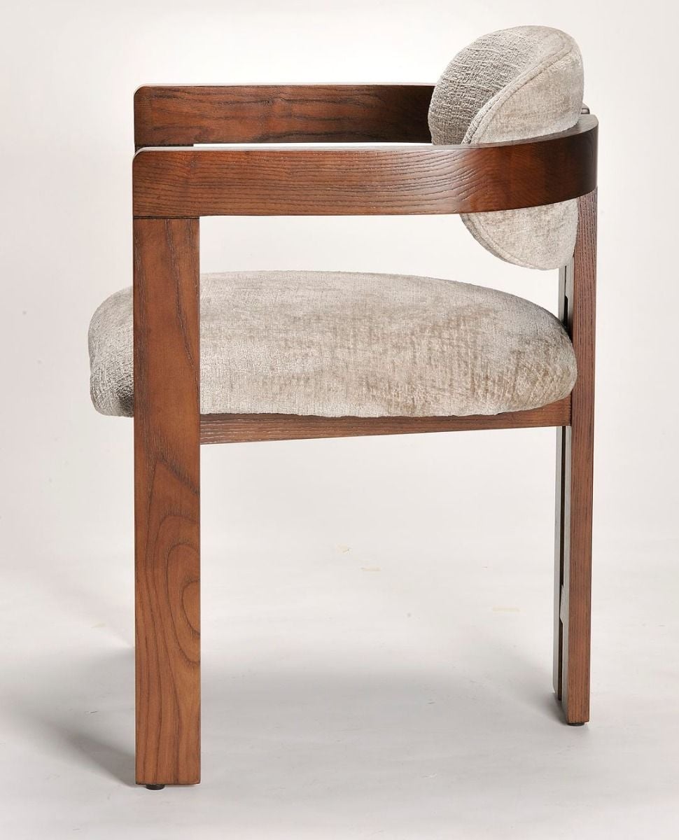 Raymond Dining Chair - Walnut & Beige