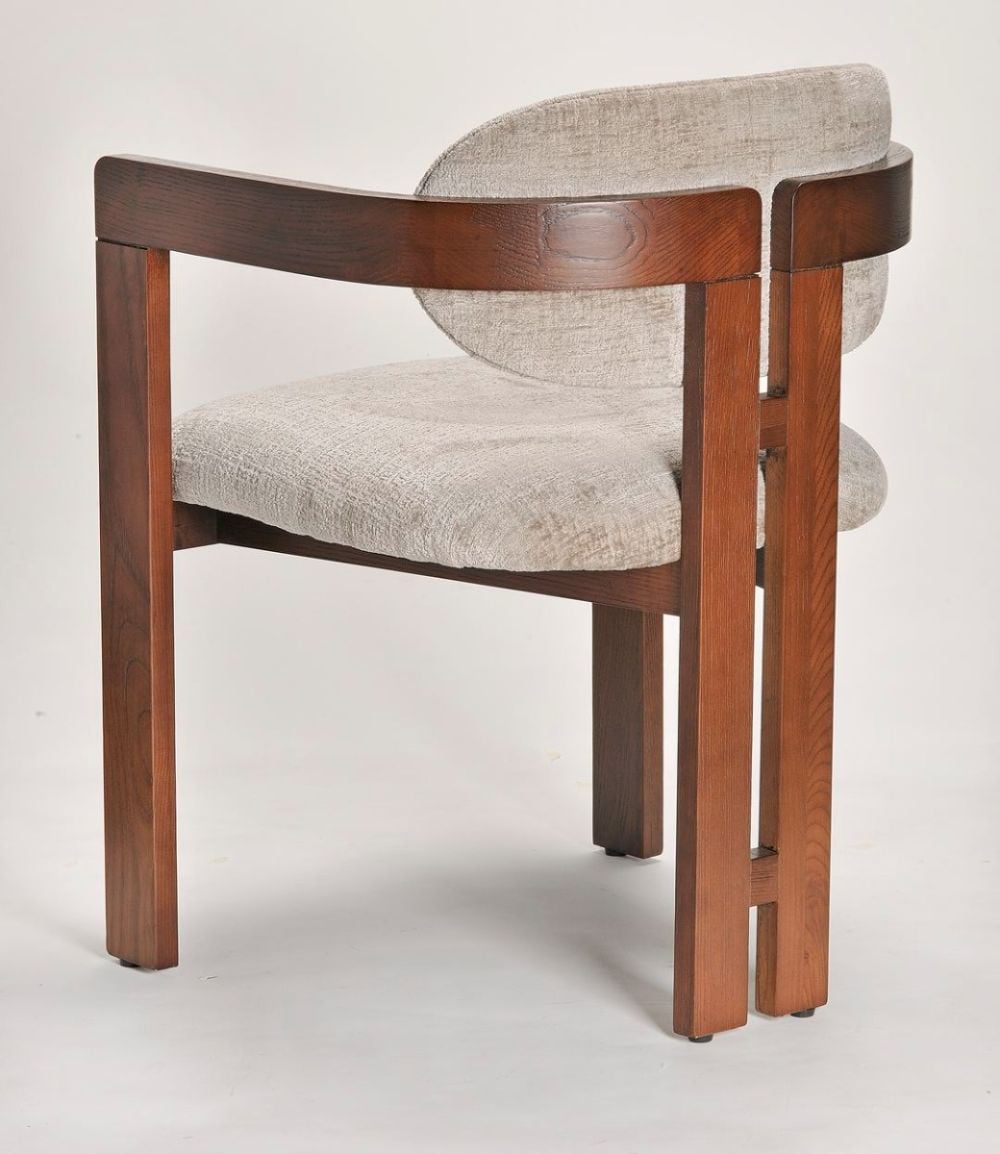 Raymond Dining Chair - Walnut & Beige