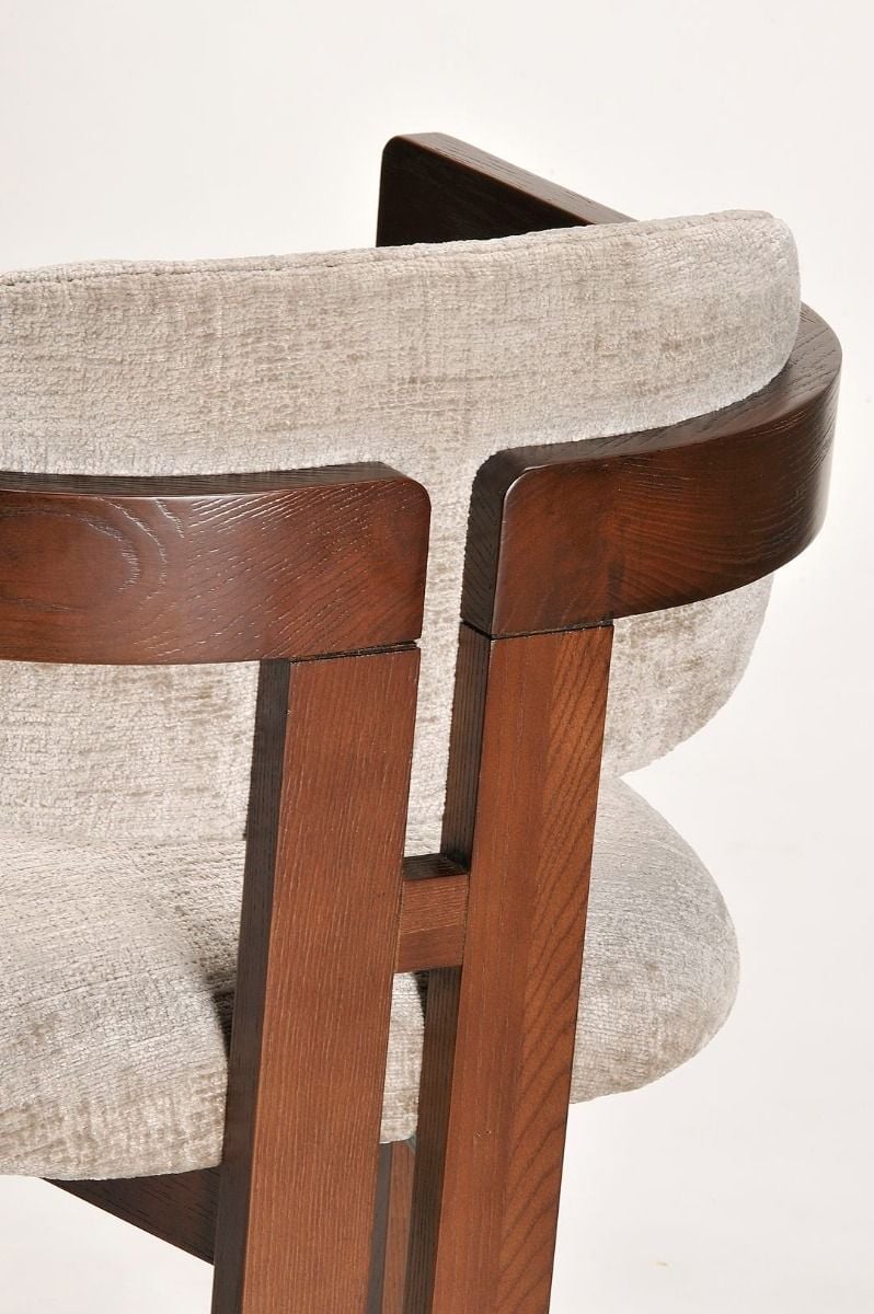 Raymond Dining Chair - Walnut & Beige