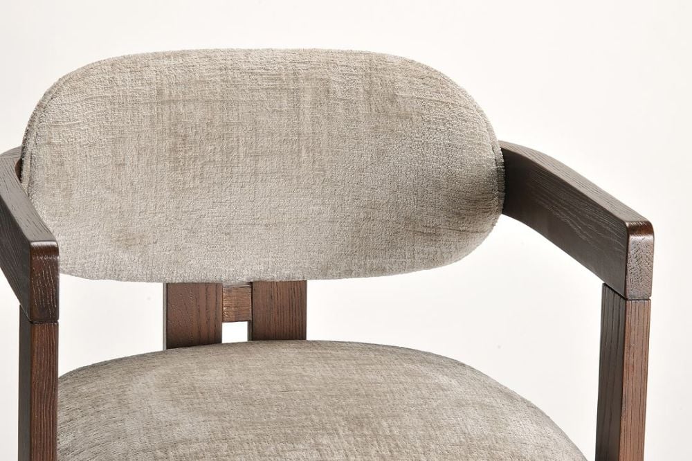 Raymond Dining Chair - Walnut & Beige