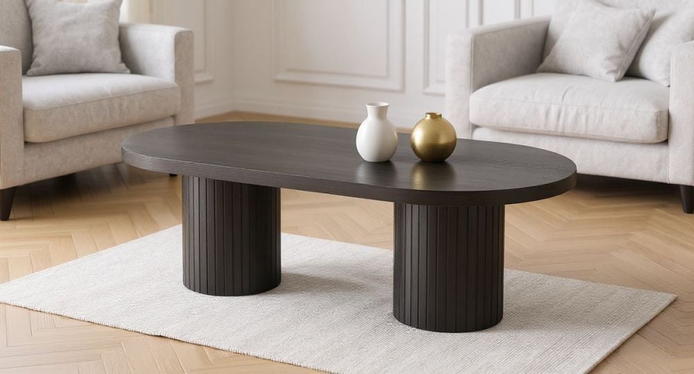 Ripple 1400 Oval Coffee Table - 2255 - Black