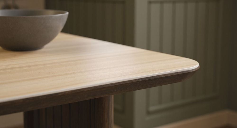 Riviera 2100 Dining Table + 6 Grey Polly Chairs - Taupe