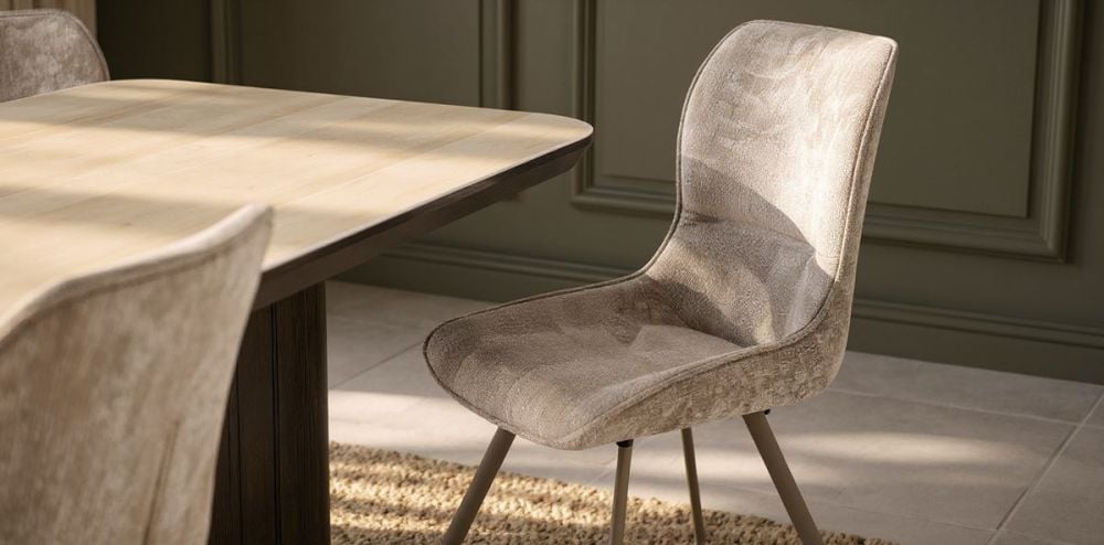Riviera 2100 Dining Table + 8 Grey Polly Chairs - Taupe
