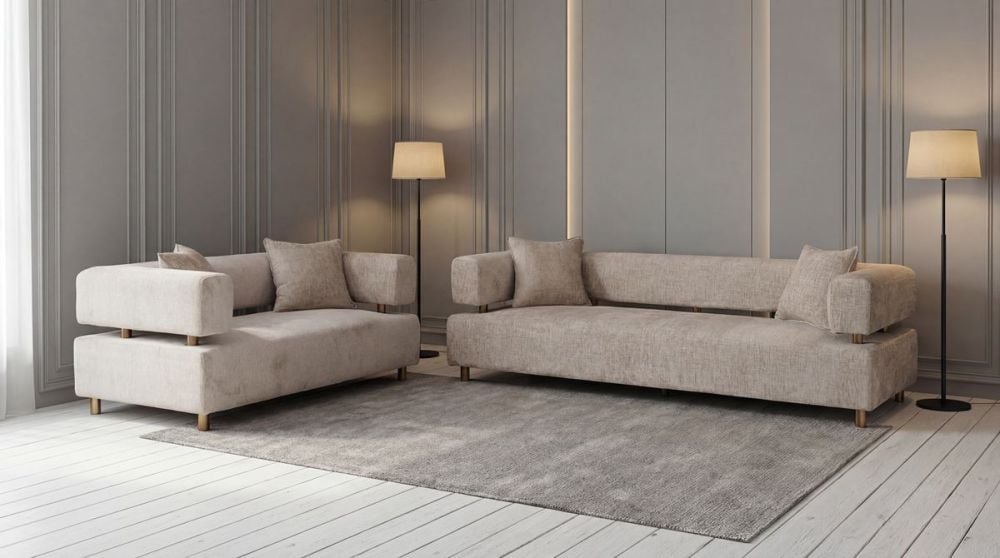 Santorini 3 + 2 Seater Sofa Suite - Beige