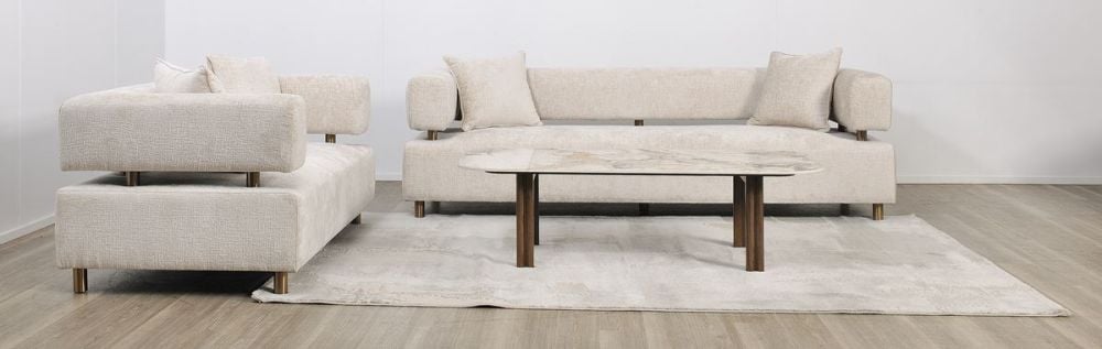 Santorini 3 + 2 Seater Sofa Suite - Latte