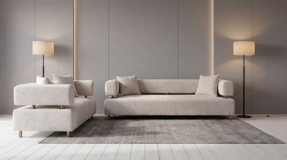 Santorini 3 + 2 Seater Sofa Suite - Latte
