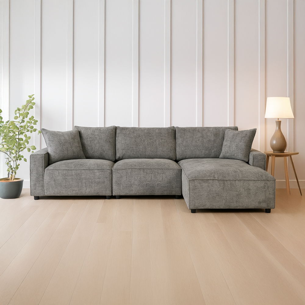 Urban 3 Seater Chaise Sofa - Licorice