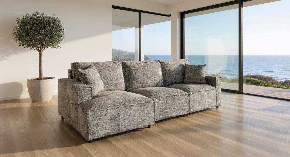 Urban 3 Seater Chaise Sofa - Licorice