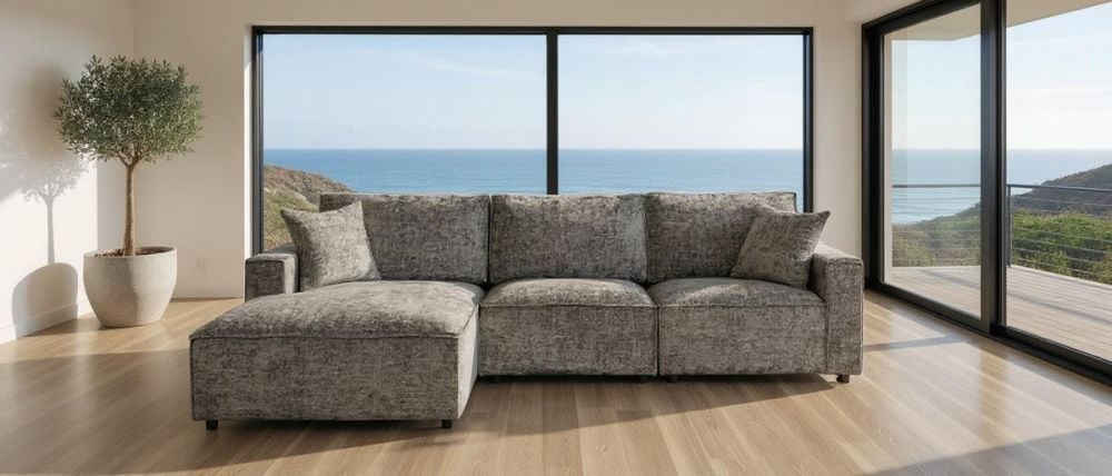 Urban 3 Seater Chaise Sofa - Licorice