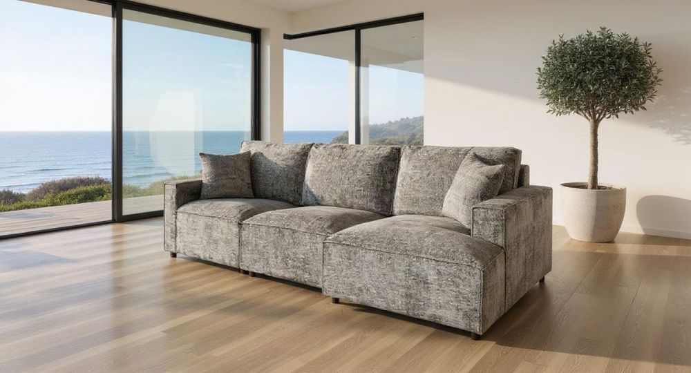 Urban 3 Seater Chaise Sofa - Licorice