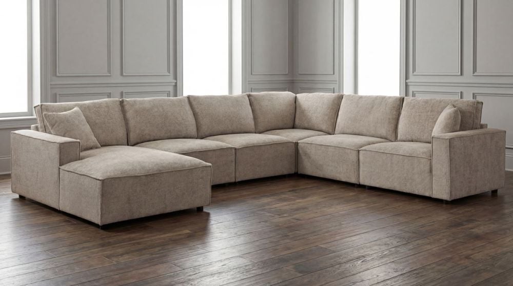 Urban 6 Seater Corner Chaise Lounge Suite - Slate