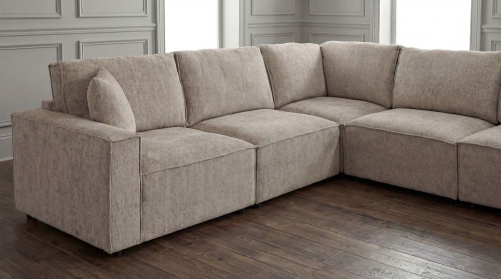 Urban 6 Seater Corner Chaise Lounge Suite - Slate