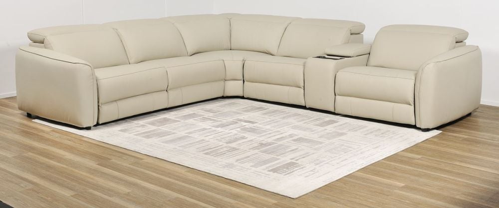 Vetro 5 Seater Corner Recliner Suite - Beige