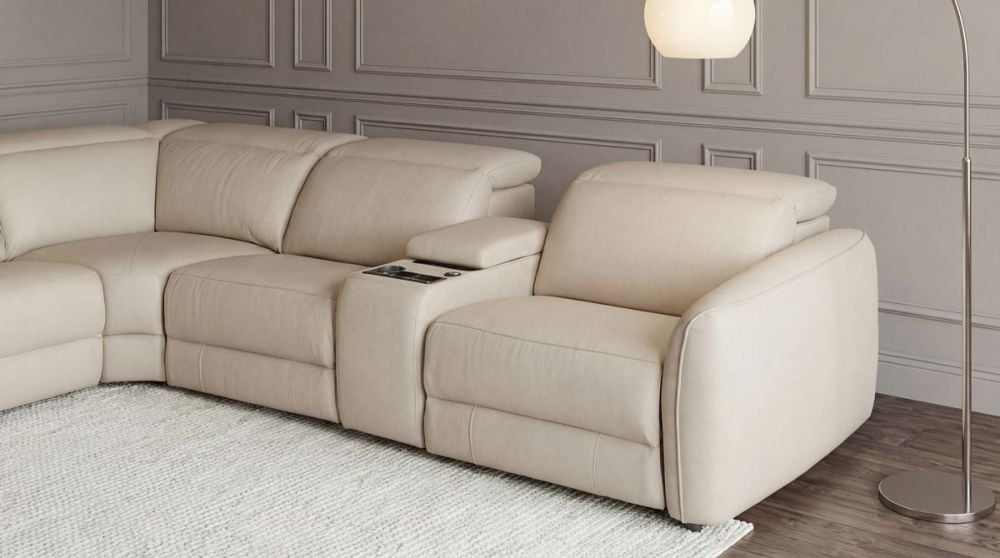 Vetro 5 Seater Corner Recliner Suite - Beige