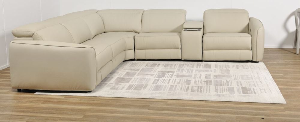 Vetro 5 Seater Corner Recliner Suite - Beige