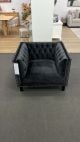 Clearance - Peyton Black Velvet Low Back Armchair