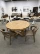 Clearance - Kildare 1400 Round Dining Table & 4x Mode Brown Pu Dining Chairs 