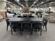 Clearance - Macedon Black 2100 Dining & 8 Mode Dining Chairs - Black