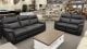 Clearance - Apollo 3+2-Seater - Black Leather Look Fabric