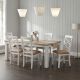 Byron Bay 1900 Dining Table + 6 White Paris Timber Dining Chairs