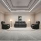 Cairo 3 Seater + 2 Armchair Recliners - Black Leather