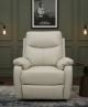 Cairo Electric Recliner Armchair - Light Grey Leather